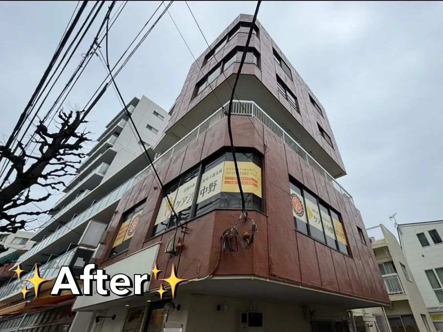 【📍中野区江古田 ビル外壁塗装・屋上防水施工】